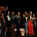 Students singing in school play